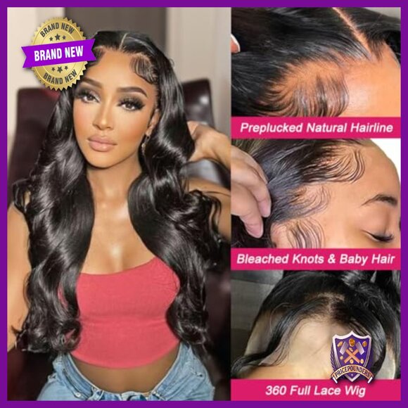 28 Inch 360 Lace Front Human Hair Wig Body Wave Pre Plucked Baby Hair main image 5